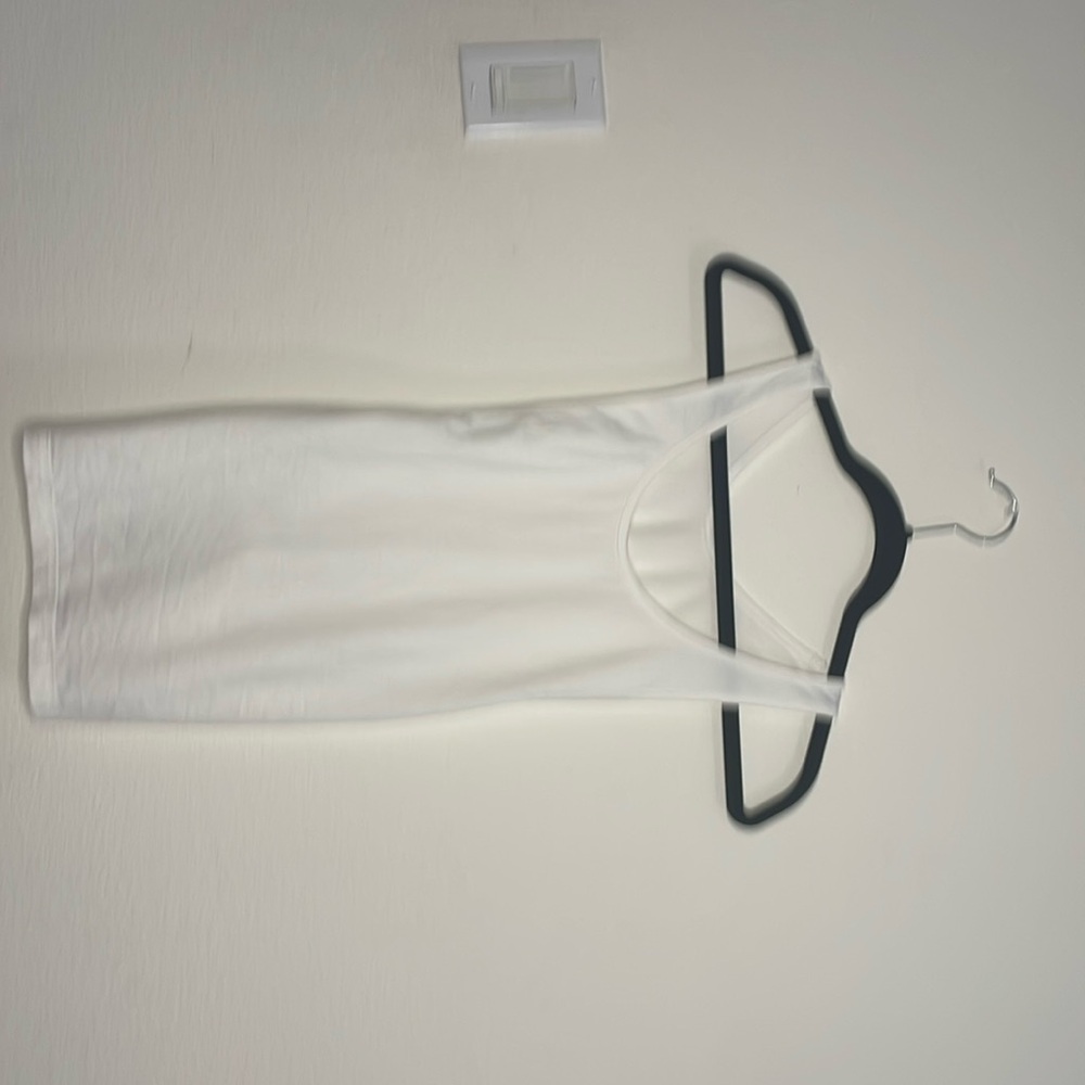 White gym tank top